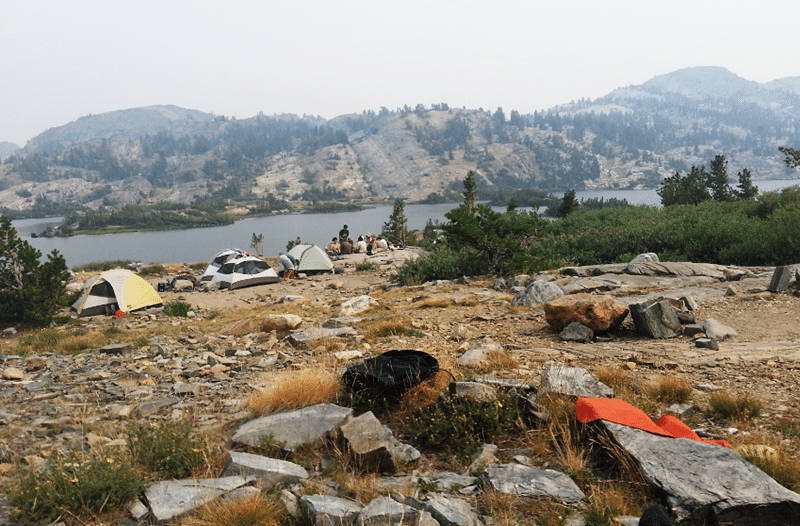 A smoky campsite at Thousand Island.