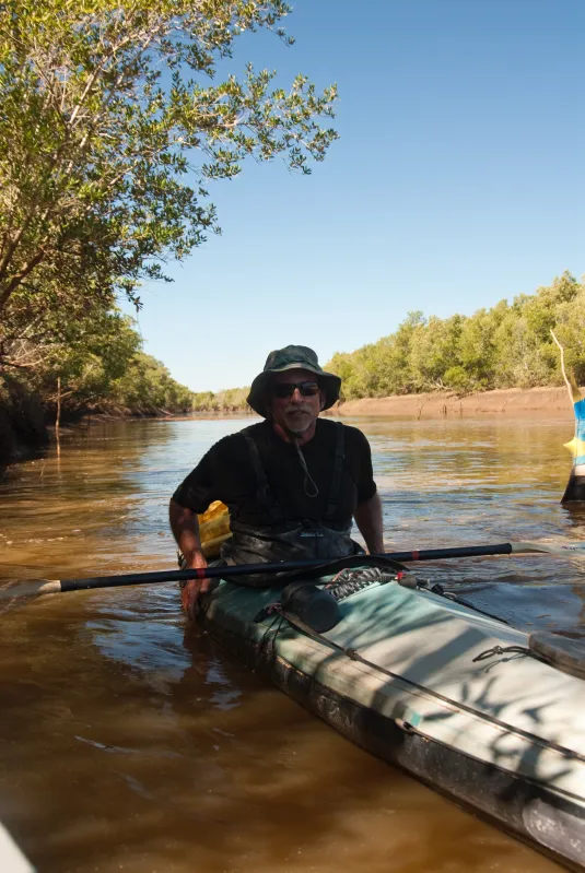 Montgomery kayaking in Madagascar in 2010 | Credit: Courtesy